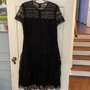Antonio Melani Black Lace Midi Dress Size 14 NWT